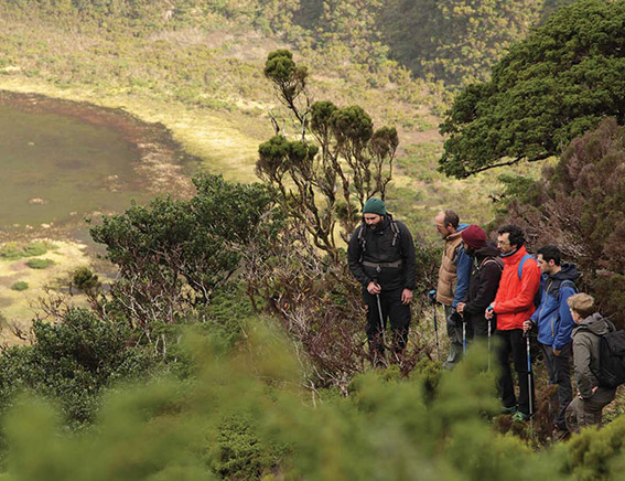Caldeira descent with tourist