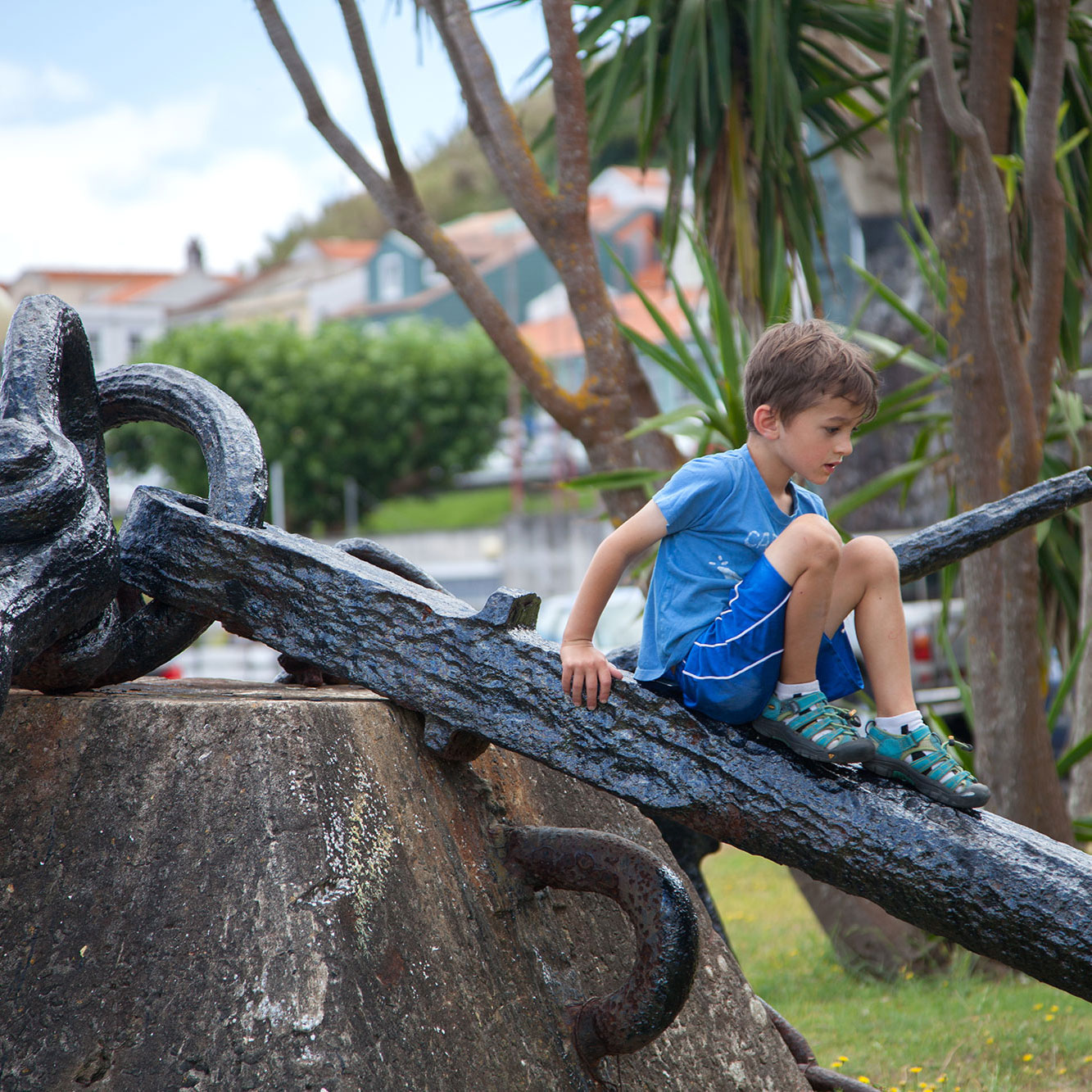 young boy having fun