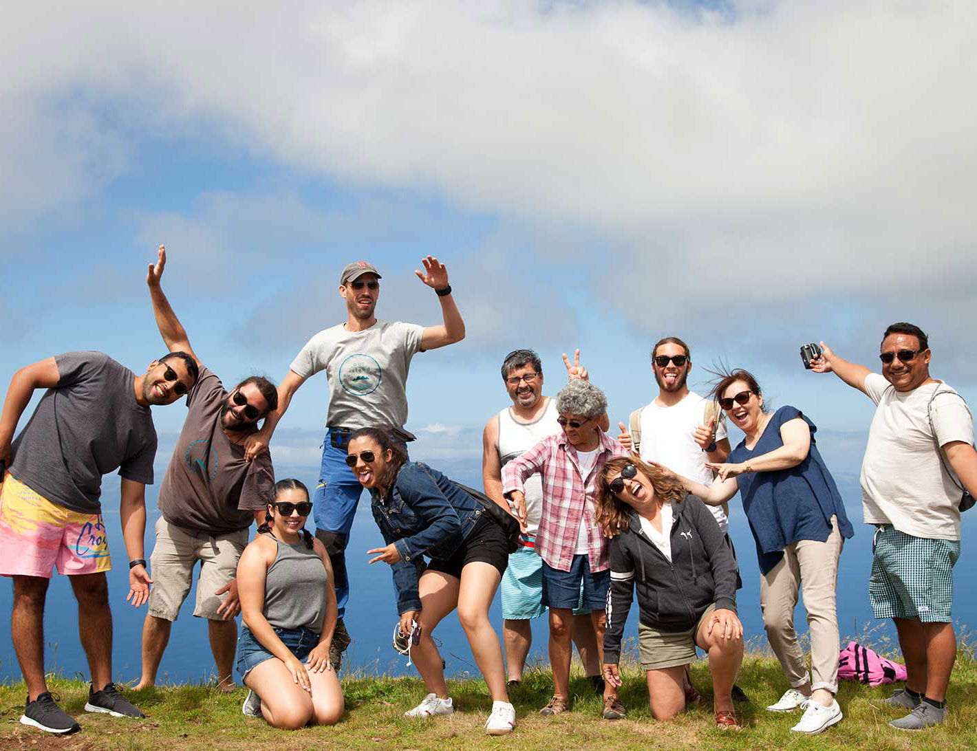 family having fun in the azores